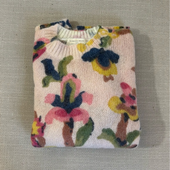 Sezane Orphee Jumper Sweater - Multi Color French Knit Floral Soft Casual - Picture 6 of 12